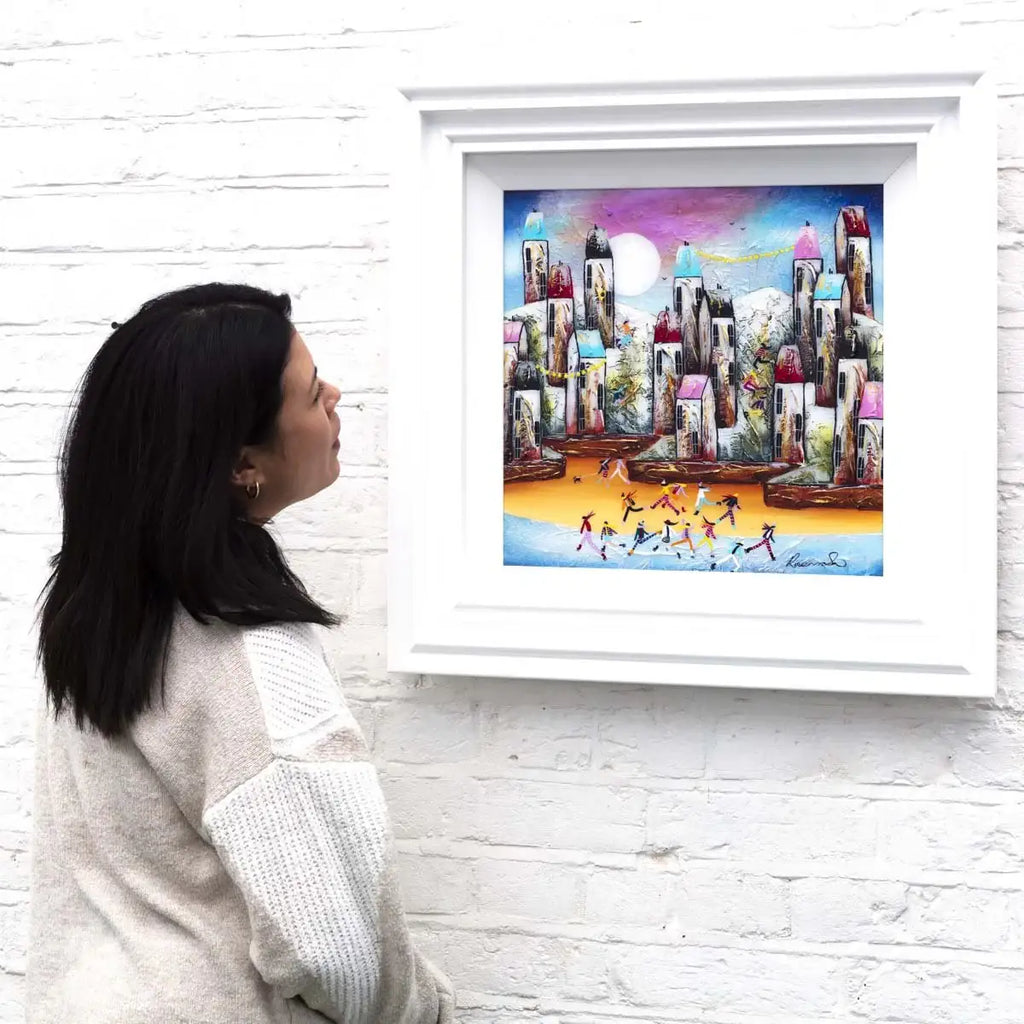 A Town Full Of Fun - Original - SOLD by artist Rozanne Bell - Wyecliffe Galleries