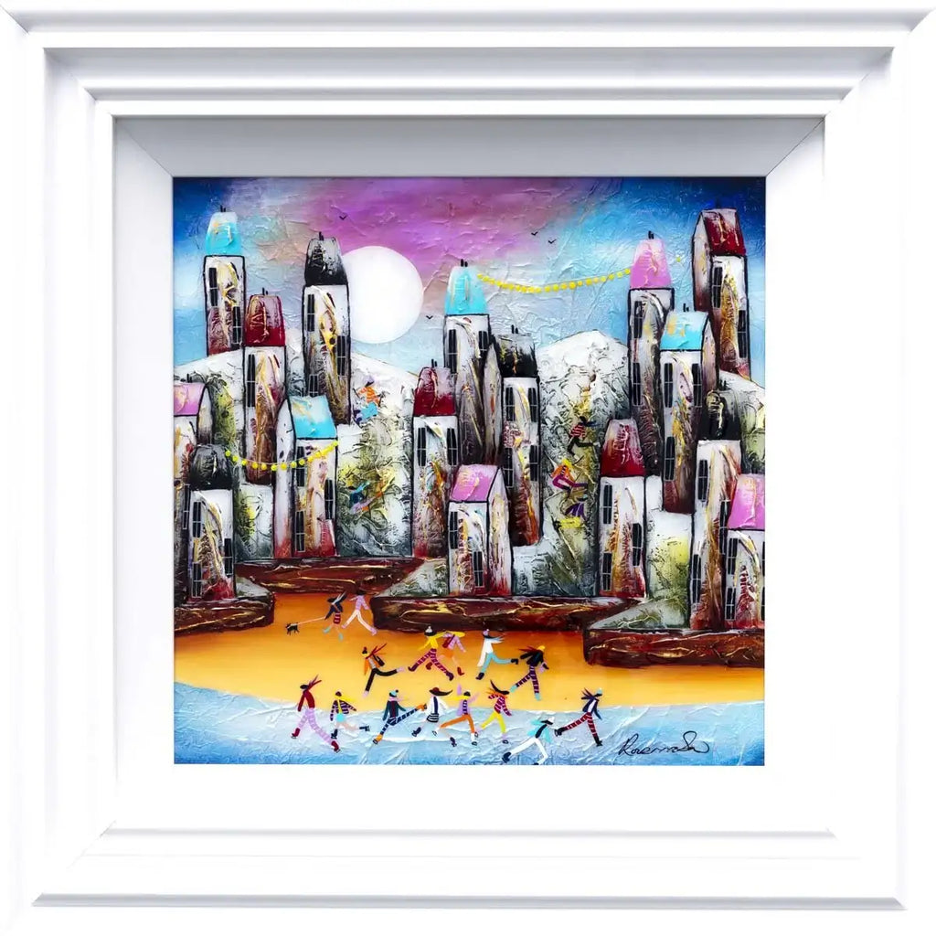 A Town Full Of Fun - Original - SOLD by artist Rozanne Bell - Wyecliffe Galleries