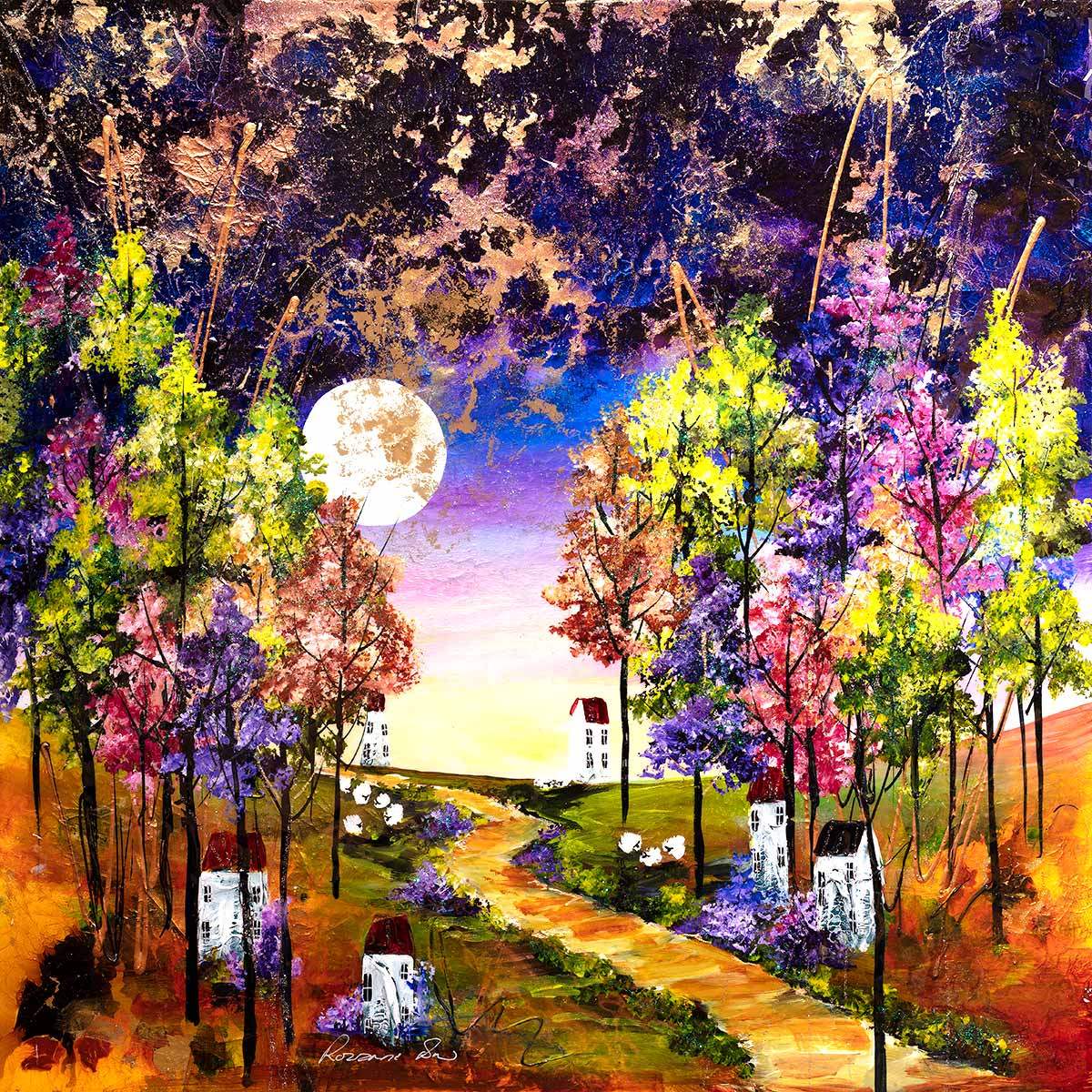 A Twinkling Night - Original - SOLD by artist Rozanne Bell - Wyecliffe Galleries