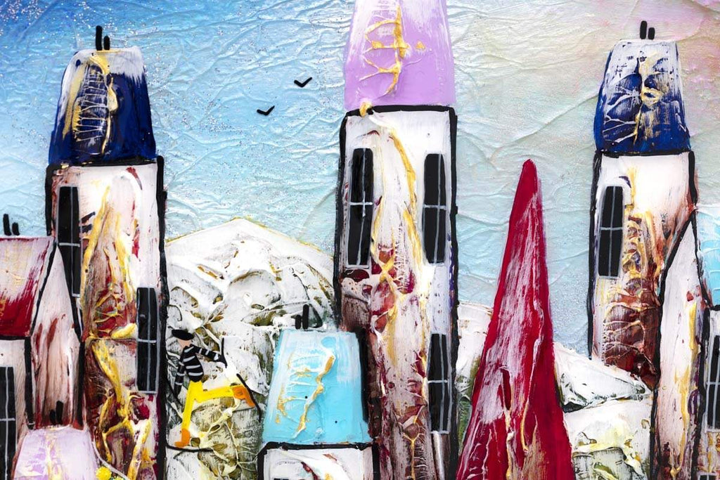 A Village Full of Friends - Original by artist Rozanne Bell - Wyecliffe Galleries