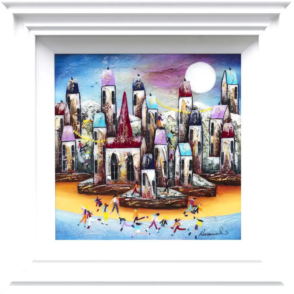 A Village Full of Friends - Original by artist Rozanne Bell - Wyecliffe Galleries