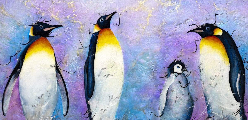 A Waddle - Original - SOLD by artist Rozanne Bell - Wyecliffe Galleries