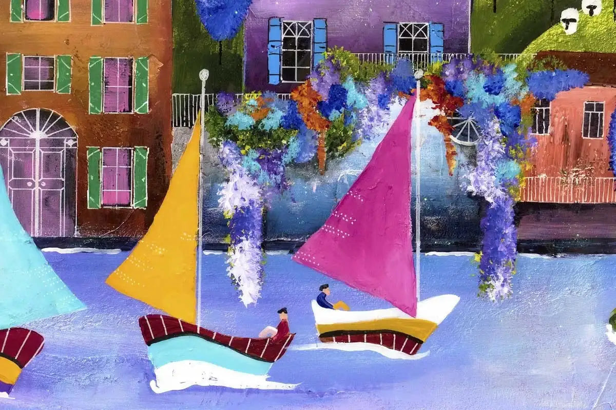 About in Boats - SOLD by artist Rozanne Bell - Wyecliffe Galleries
