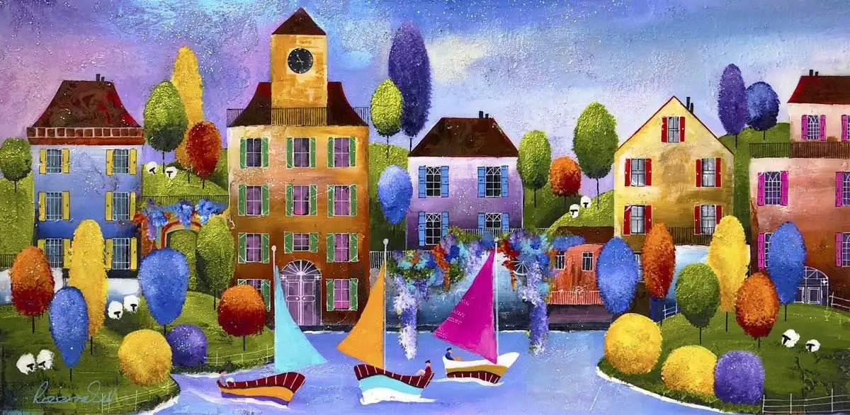 About in Boats - SOLD by artist Rozanne Bell - Wyecliffe Galleries