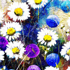 Alliums and Daisies - Original - SOLD by artist Rozanne Bell - Wyecliffe Galleries