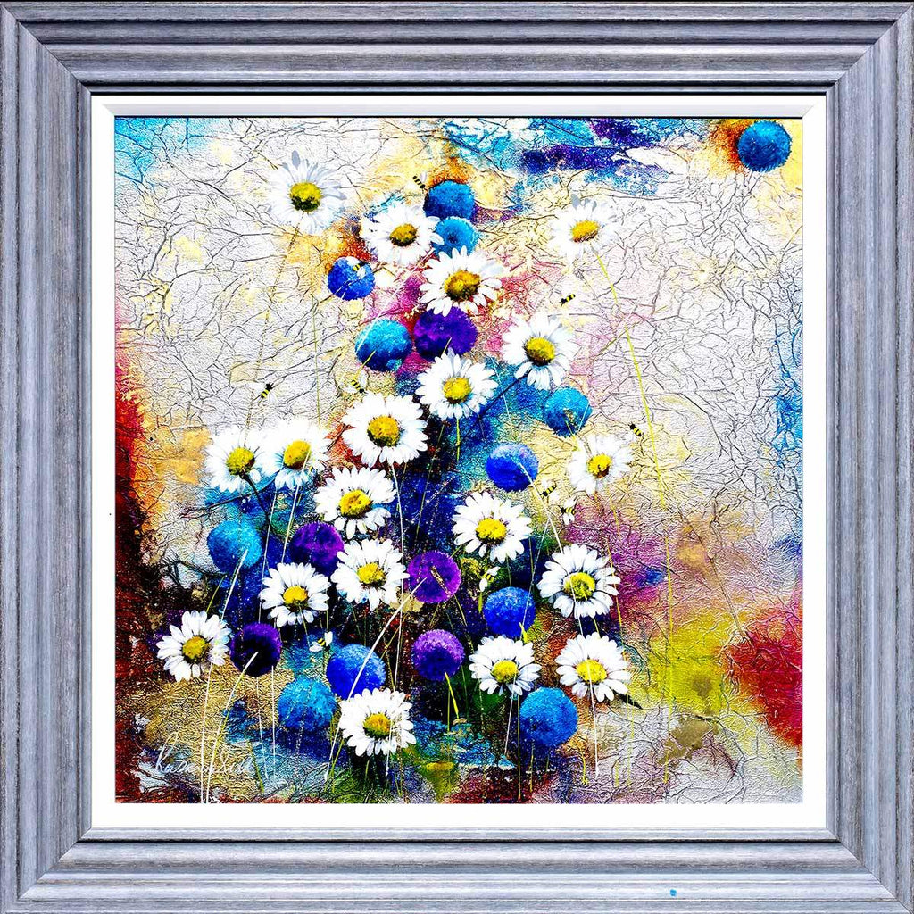 Alliums and Daisies - Original - SOLD by artist Rozanne Bell - Wyecliffe Galleries