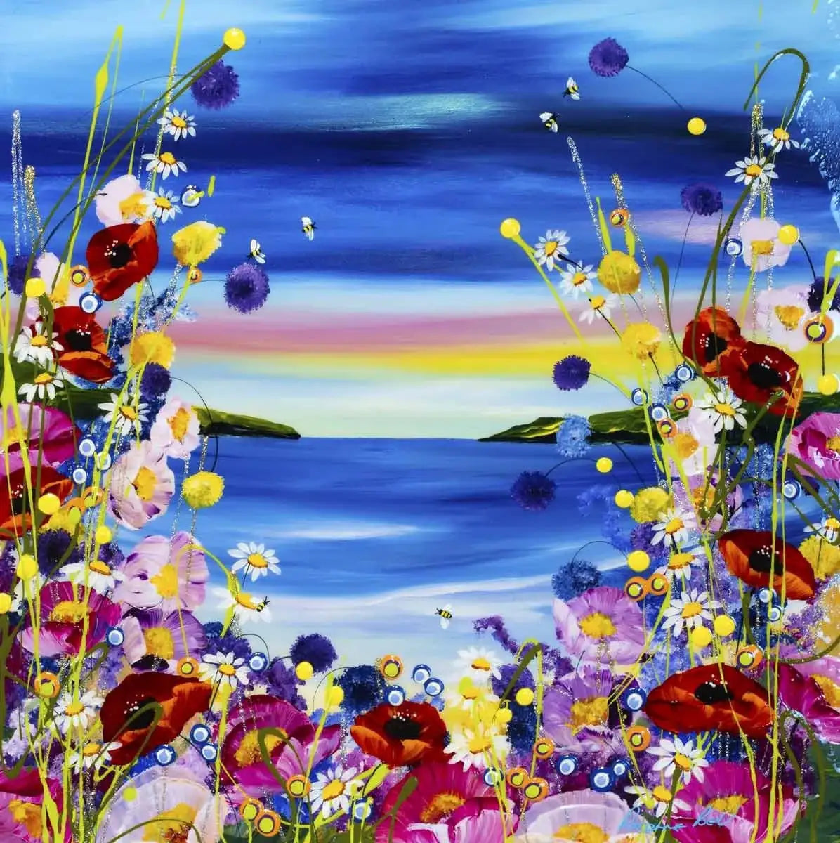 Along the Shore - SOLD by artist Rozanne Bell - Wyecliffe Galleries