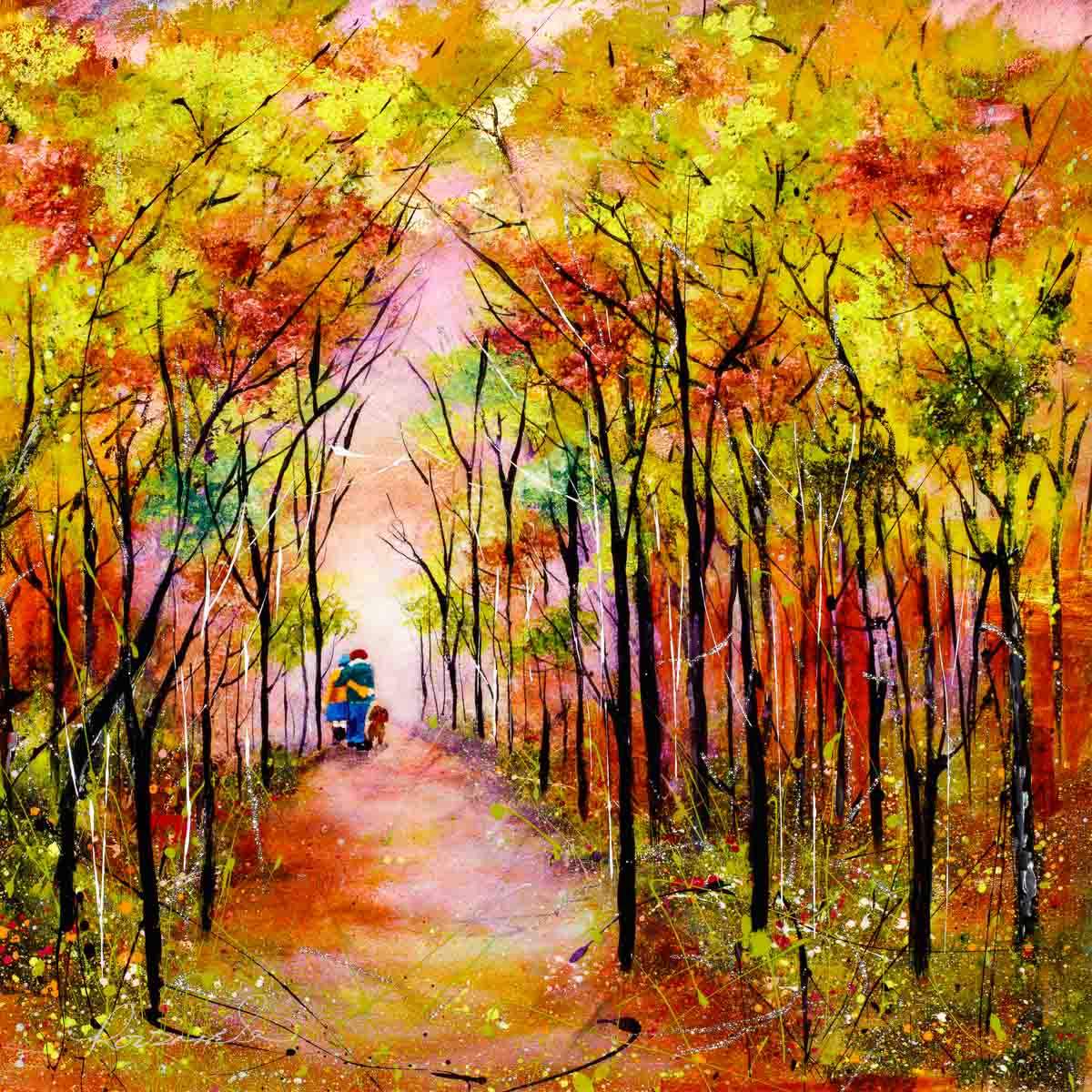 An Autumn Walk - Original - SOLD by artist Rozanne Bell - Wyecliffe Galleries