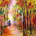 An Autumn Walk - Original - SOLD by artist Rozanne Bell - Wyecliffe Galleries