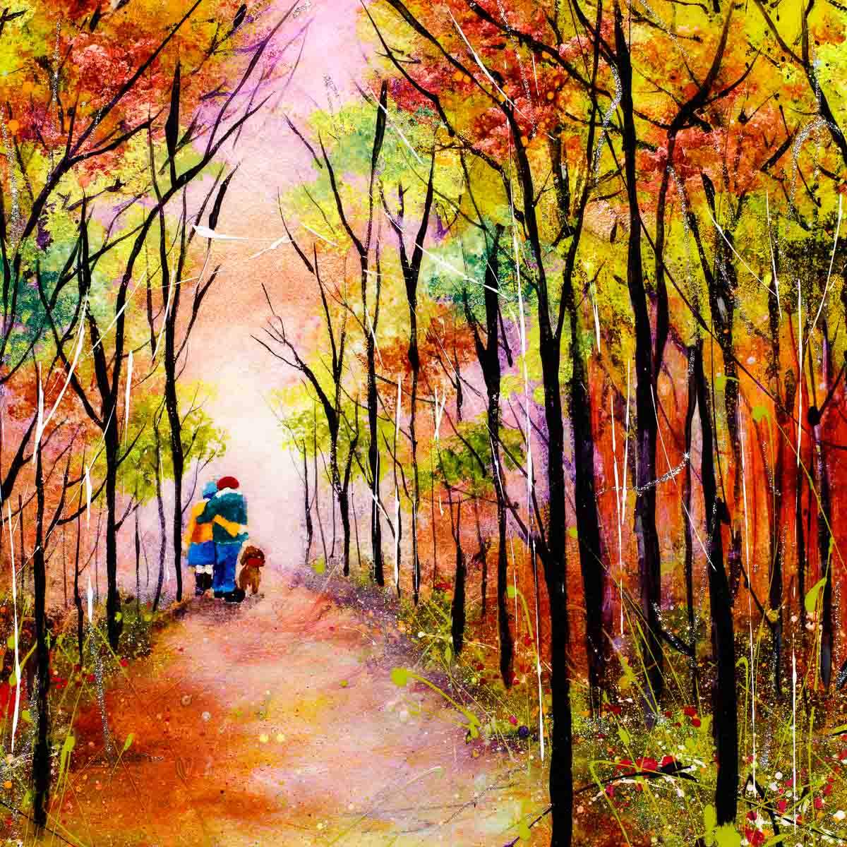 An Autumn Walk - Original - SOLD by artist Rozanne Bell - Wyecliffe Galleries