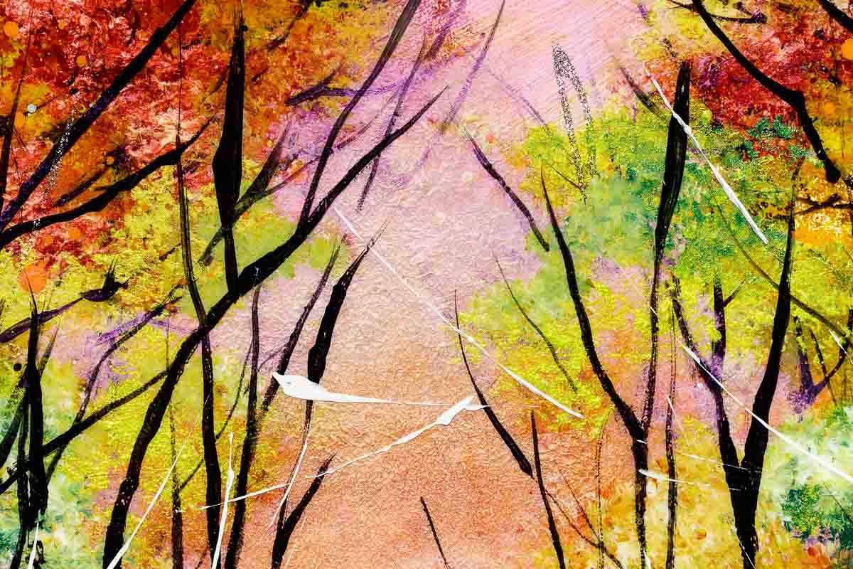 An Autumn Walk - Original - SOLD by artist Rozanne Bell - Wyecliffe Galleries