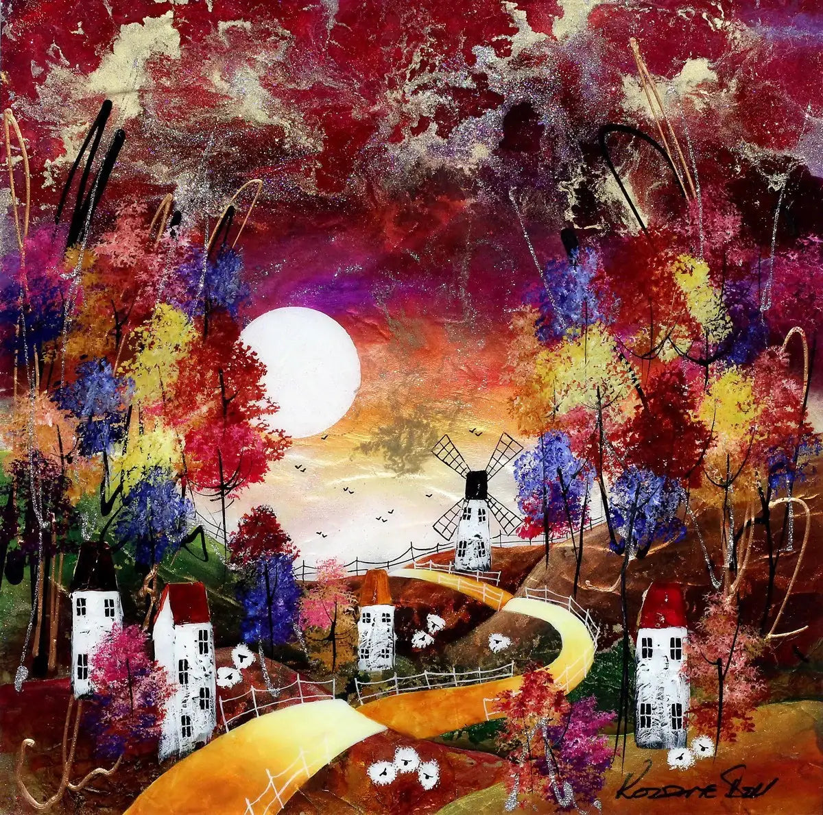 Autumn Pathway I - Original - SOLD by artist Rozanne Bell - Wyecliffe Galleries