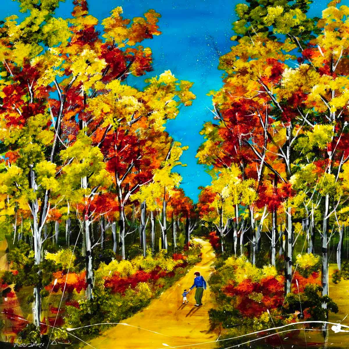 Autumn Walkway - Original - SOLD by artist Rozanne Bell - Wyecliffe Galleries