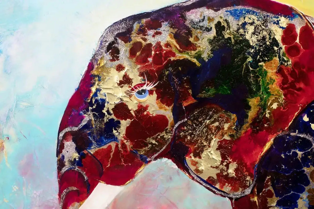 Baby Elephant Walk - SOLD by artist Rozanne Bell - Wyecliffe Galleries