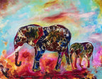 Baby Elephant Walk - SOLD by artist Rozanne Bell - Wyecliffe Galleries