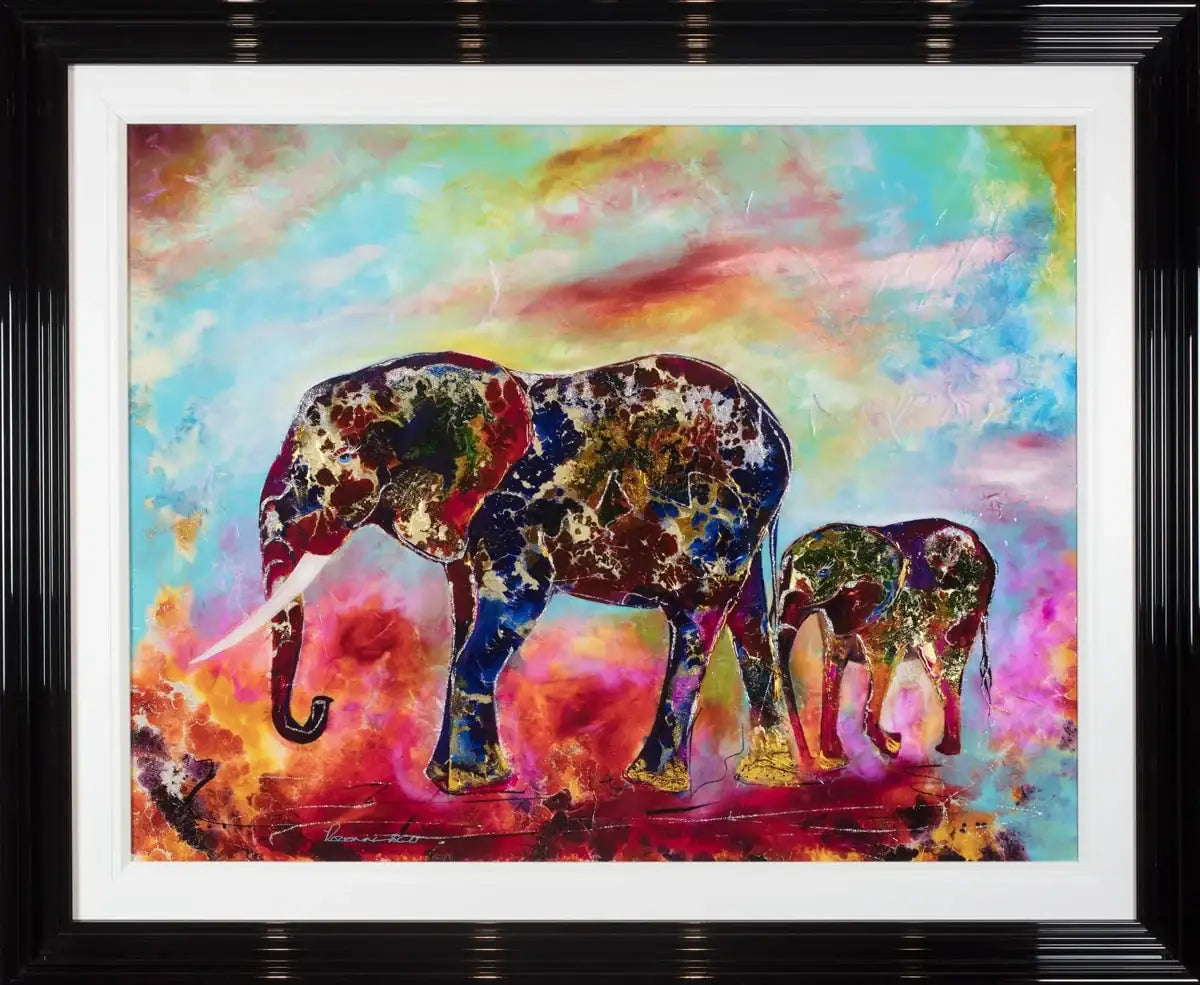 Baby Elephant Walk - SOLD by artist Rozanne Bell - Wyecliffe Galleries