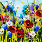 Bee Happy I - SOLD by artist Rozanne Bell - Wyecliffe Galleries