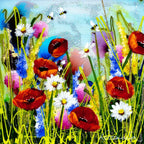 Bee Happy II - Original - SOLD by artist Rozanne Bell - Wyecliffe Galleries