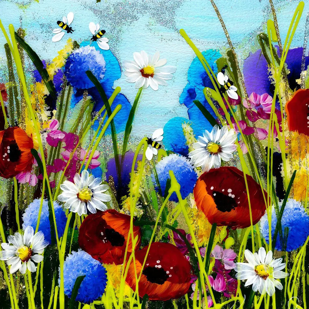 Bee Happy II - Original - SOLD by artist Rozanne Bell - Wyecliffe Galleries