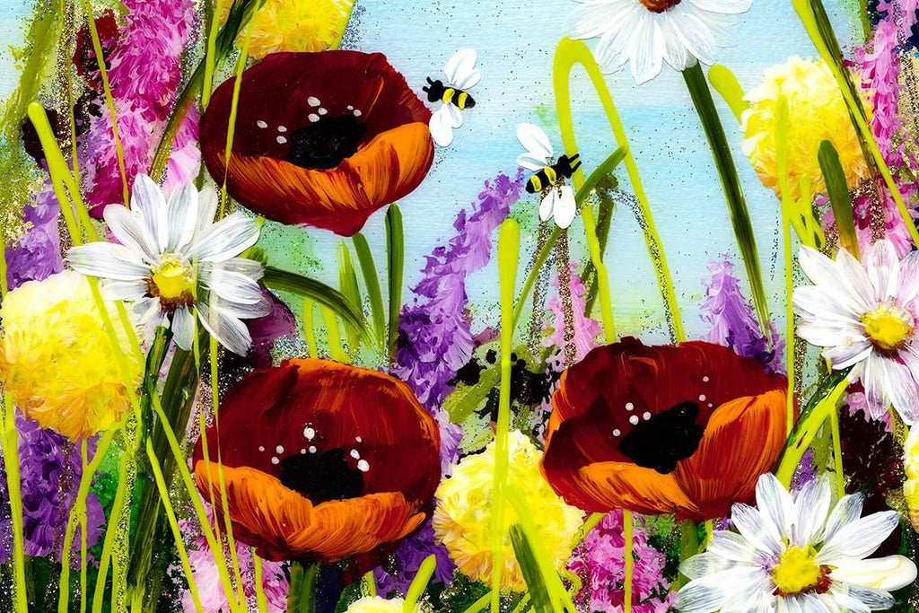 Bee Happy III - Original - SOLD by artist Rozanne Bell - Wyecliffe Galleries