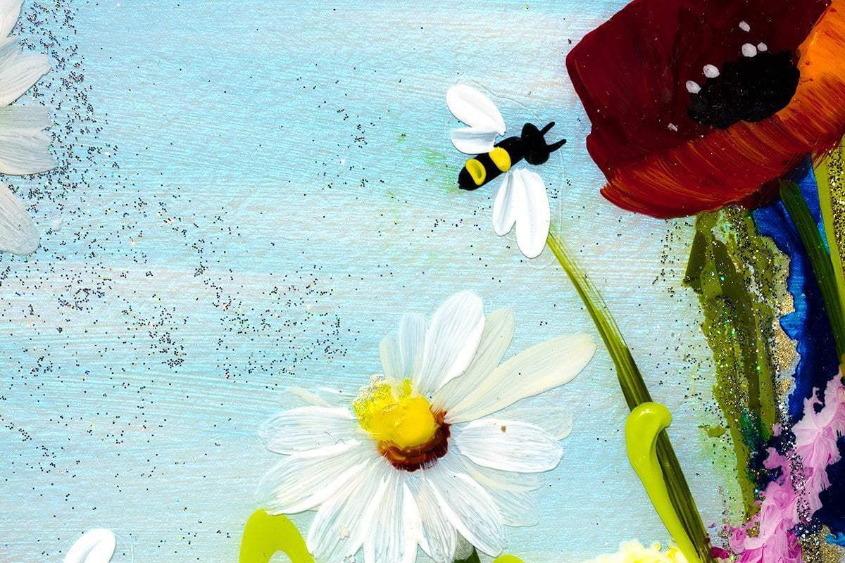 Bee Happy III - Original - SOLD by artist Rozanne Bell - Wyecliffe Galleries