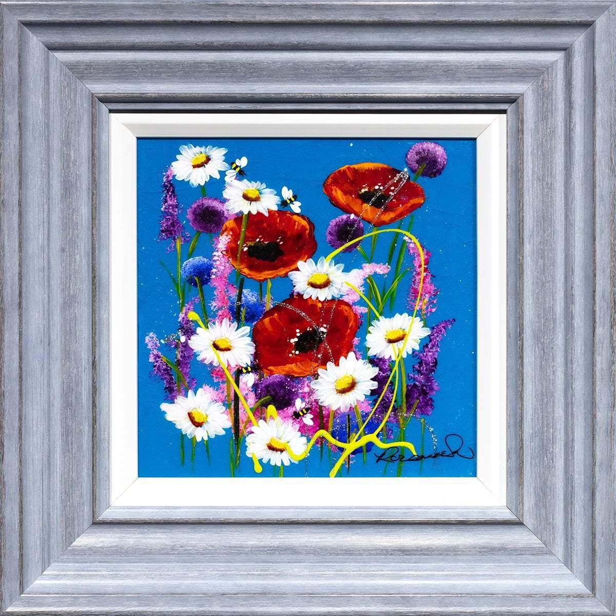 Bees and Blossoms I Rozanne Bell Framed