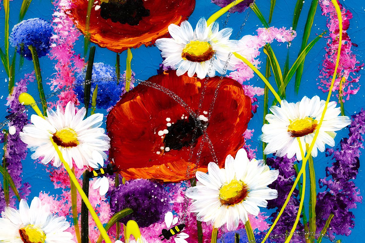 Bees and Blossoms I Rozanne Bell Framed