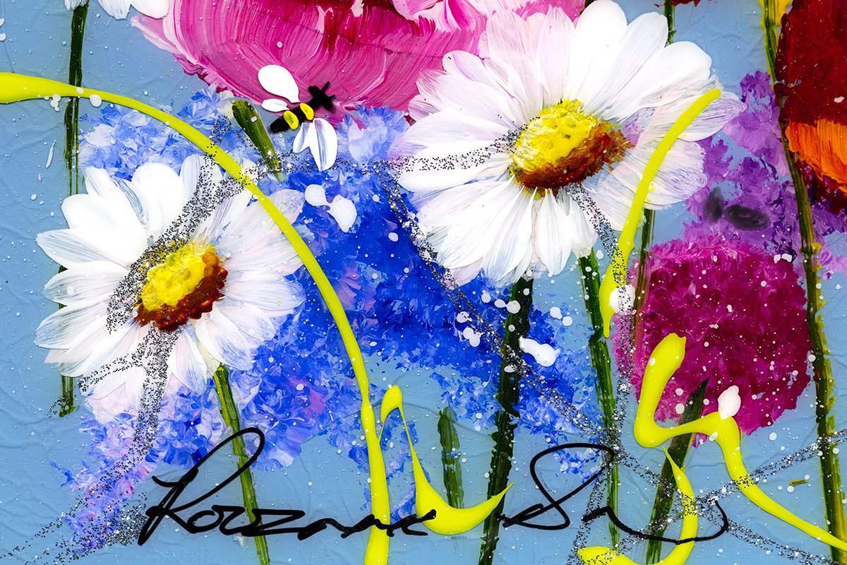 Bees and Blossoms II - Original - SOLD by artist Rozanne Bell - Wyecliffe Galleries