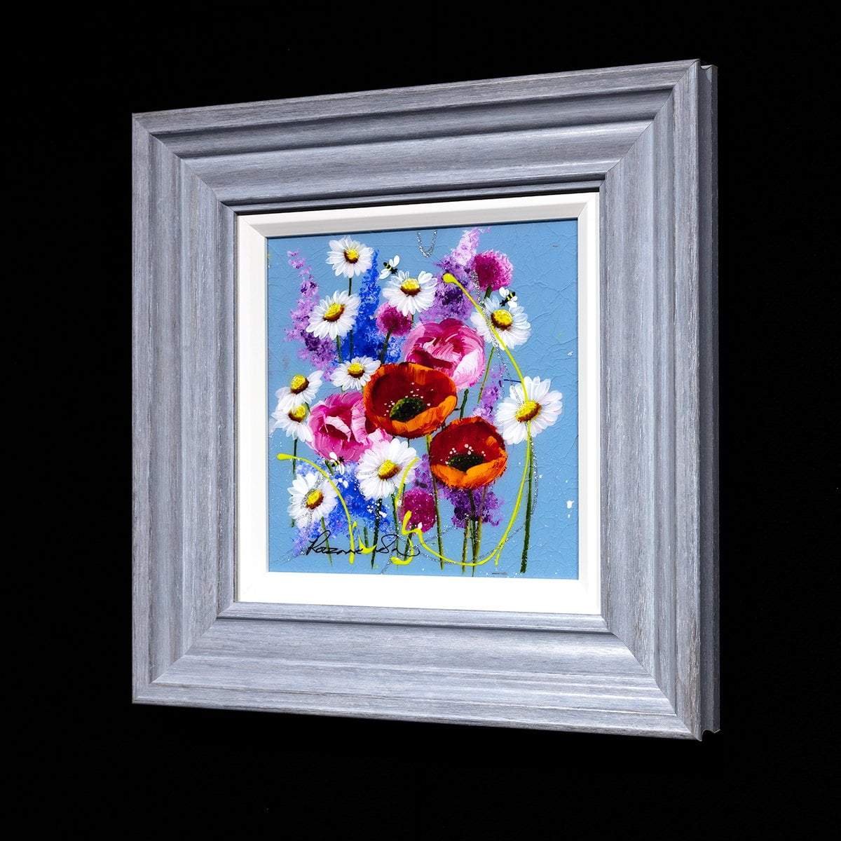 Bees and Blossoms II Rozanne Bell Framed