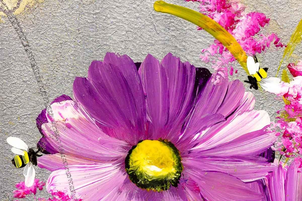 Bees In Bloom - Original - SOLD by artist Rozanne Bell - Wyecliffe Galleries