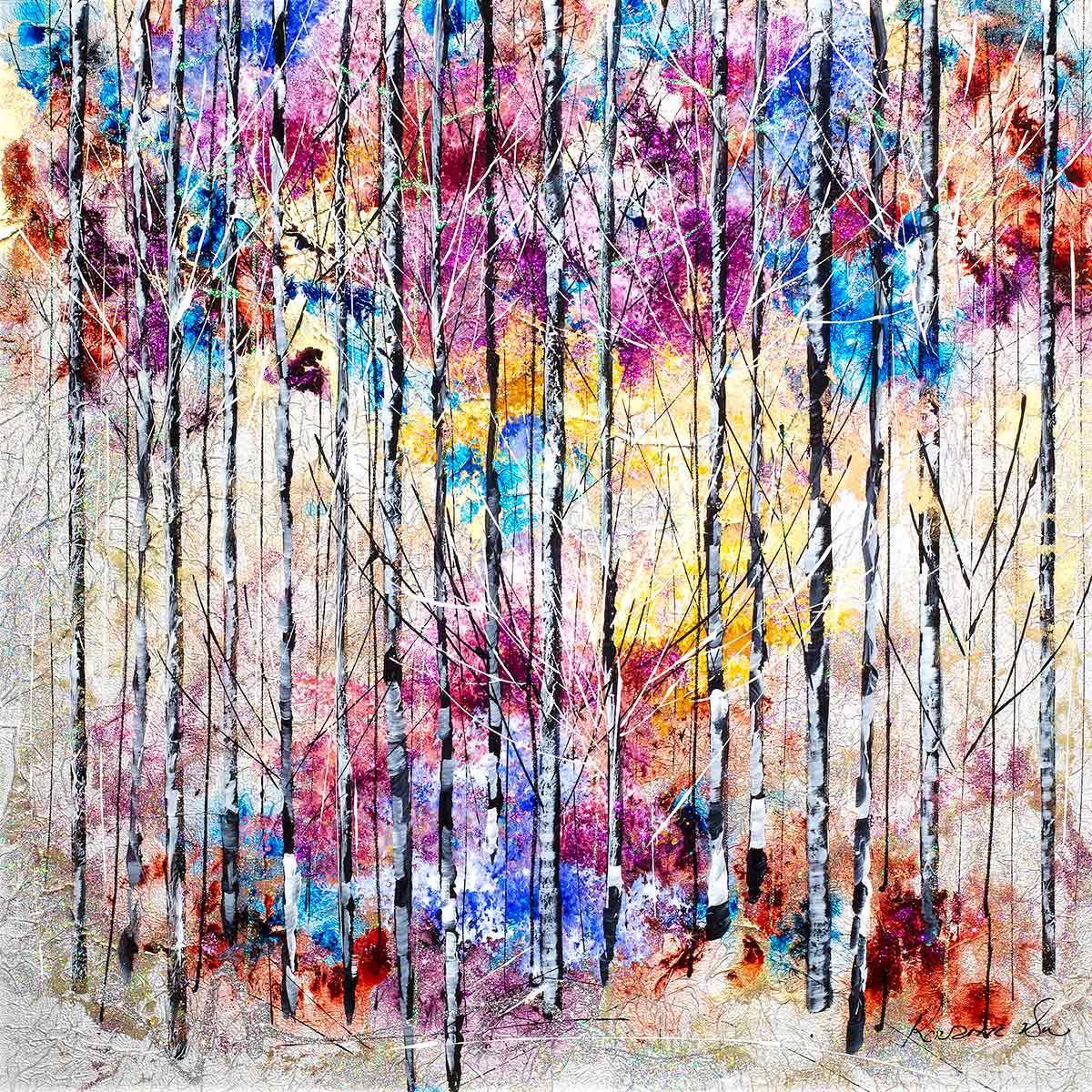 Birchwood - Original - SOLD by artist Rozanne Bell - Wyecliffe Galleries