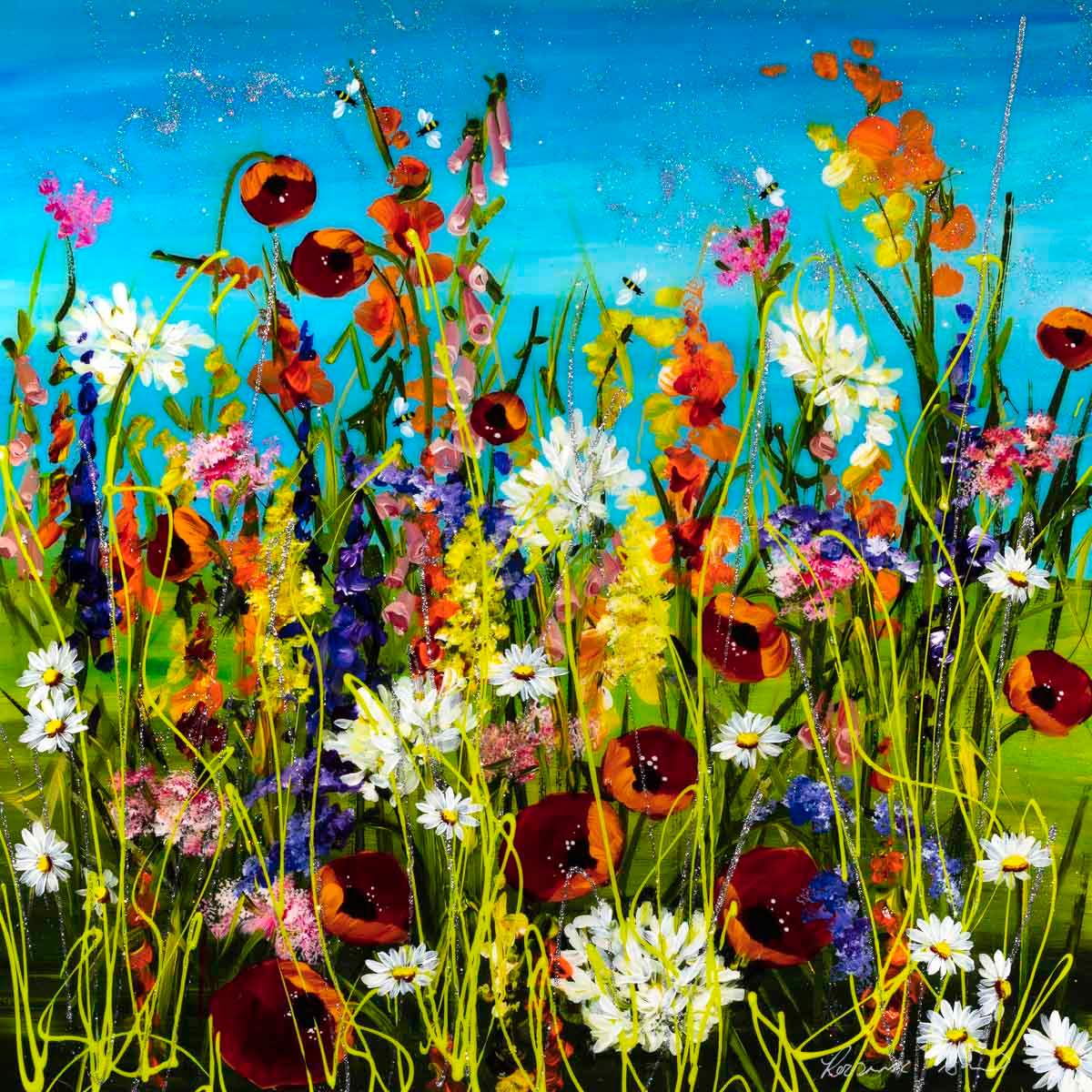 Blooming Poppies - Original - SOLD by artist Rozanne Bell - Wyecliffe Galleries