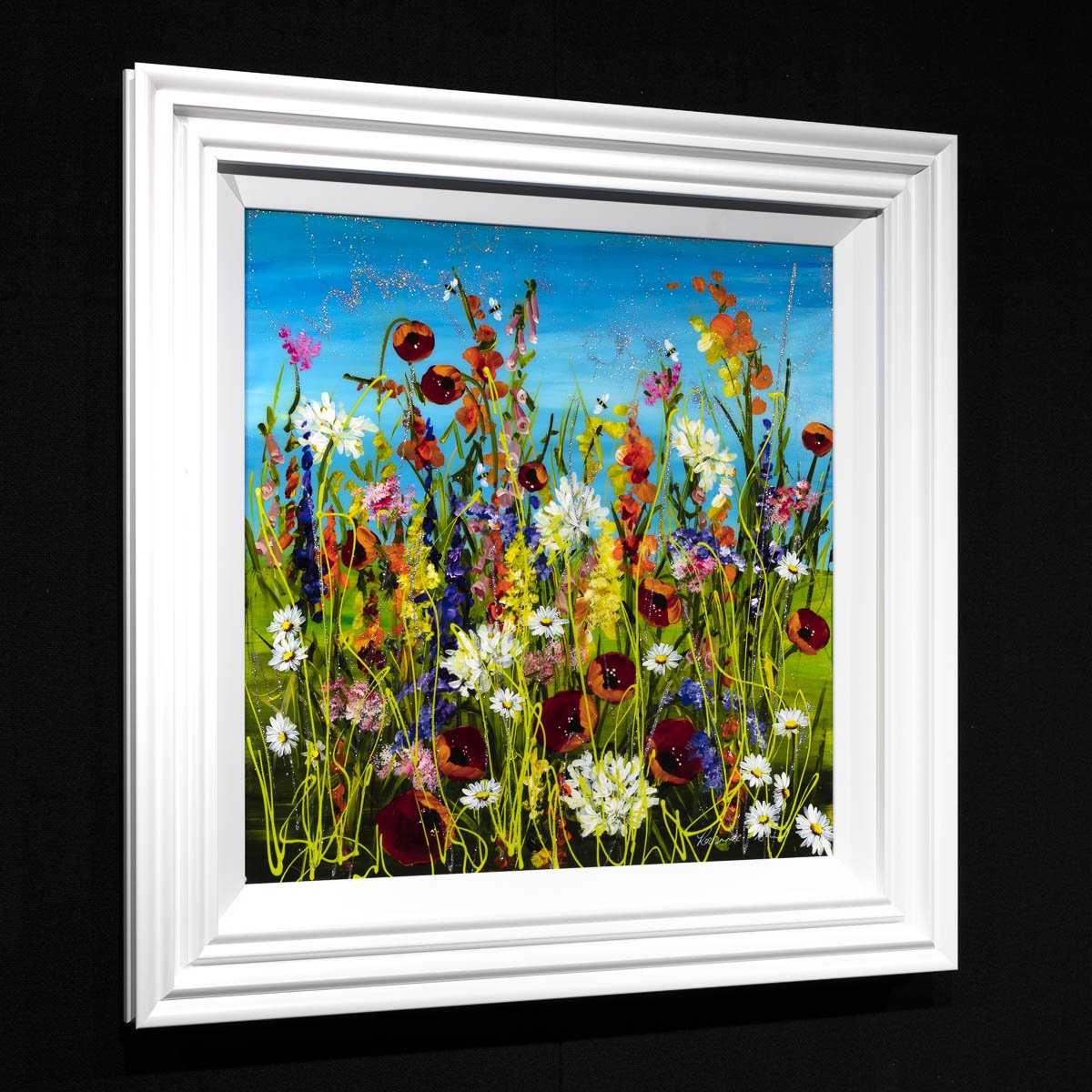 Blooming Poppies - Original Rozanne Bell Framed