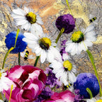 Blooms and Bees - Original - SOLD by artist Rozanne Bell - Wyecliffe Galleries