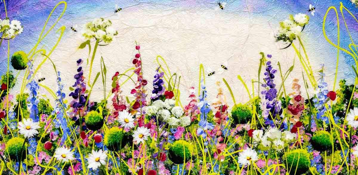 Blossoming Meadow - Original - SOLD by artist Rozanne Bell - Wyecliffe Galleries