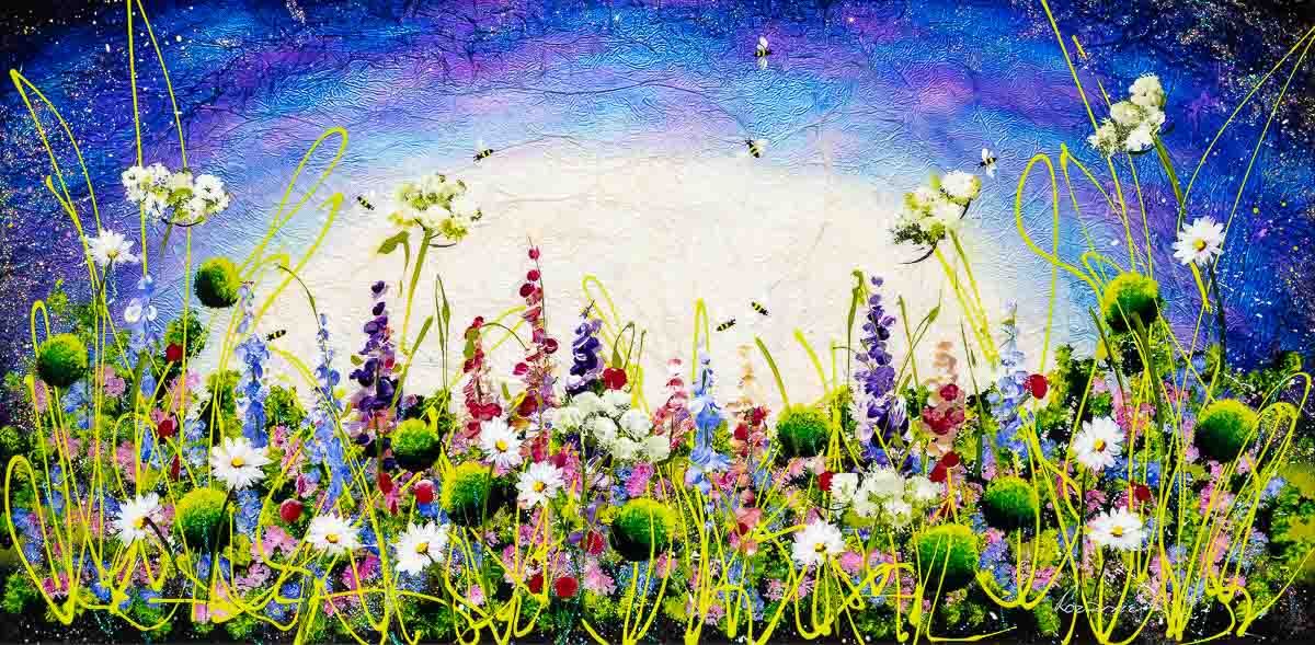 Blossoming Meadow - Original Rozanne Bell Framed
