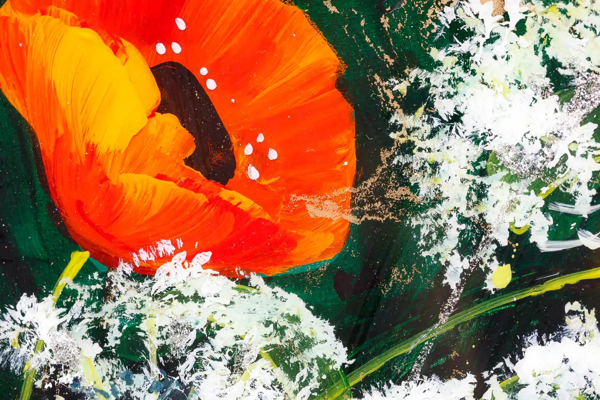 Blossoming Poppies - Original - SOLD by artist Rozanne Bell - Wyecliffe Galleries