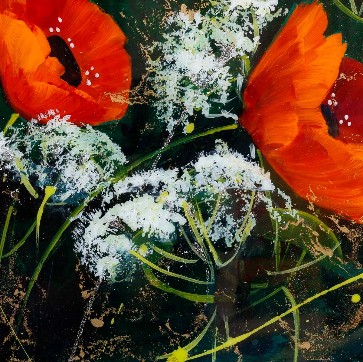 Blossoming Poppies - Original - SOLD by artist Rozanne Bell - Wyecliffe Galleries