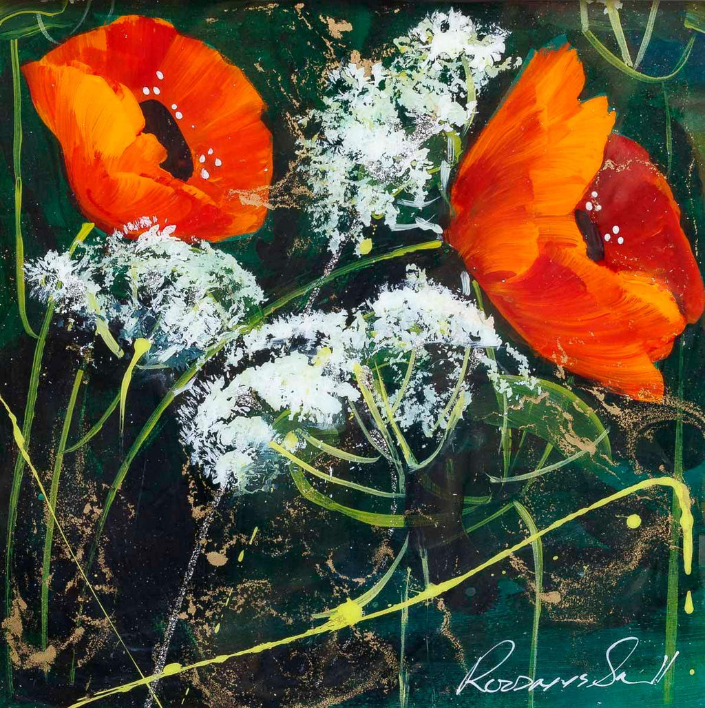 Blossoming Poppies - Original - SOLD by artist Rozanne Bell - Wyecliffe Galleries