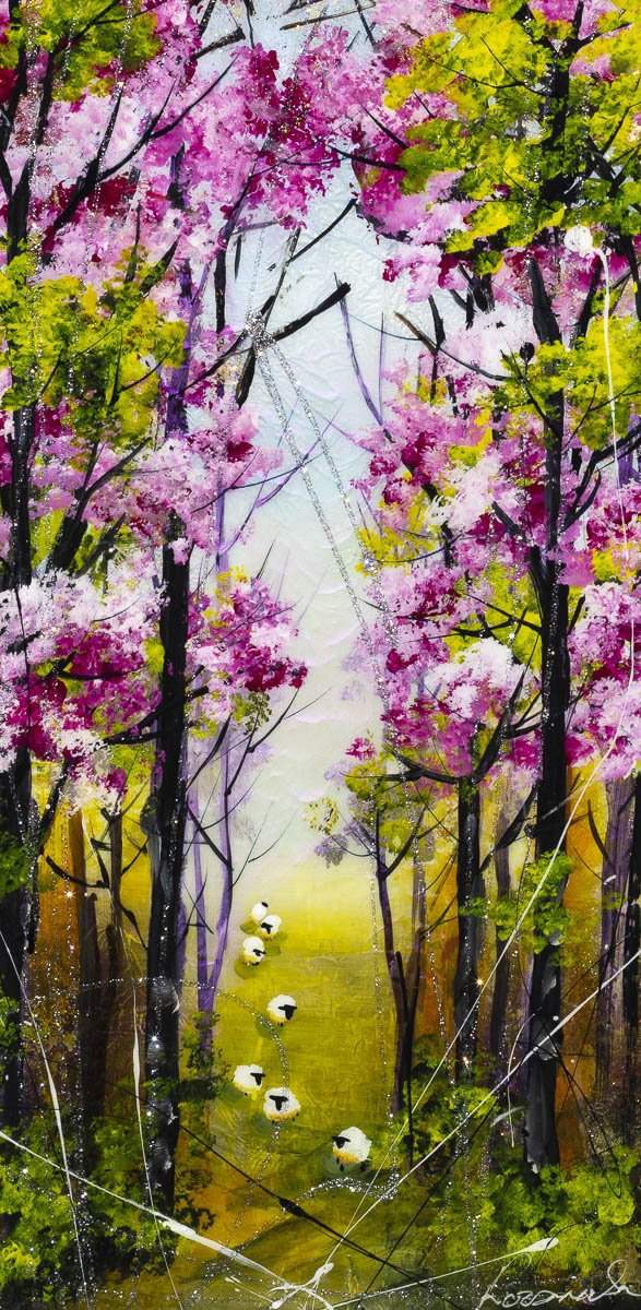 Blossoming Walk - Original - SOLD by artist Rozanne Bell - Wyecliffe Galleries