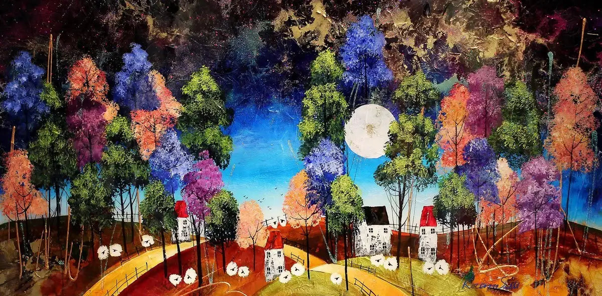 Blue Moon - Original - SOLD by artist Rozanne Bell - Wyecliffe Galleries