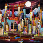 Boats and Bunting - Original - SOLD by artist Rozanne Bell - Wyecliffe Galleries