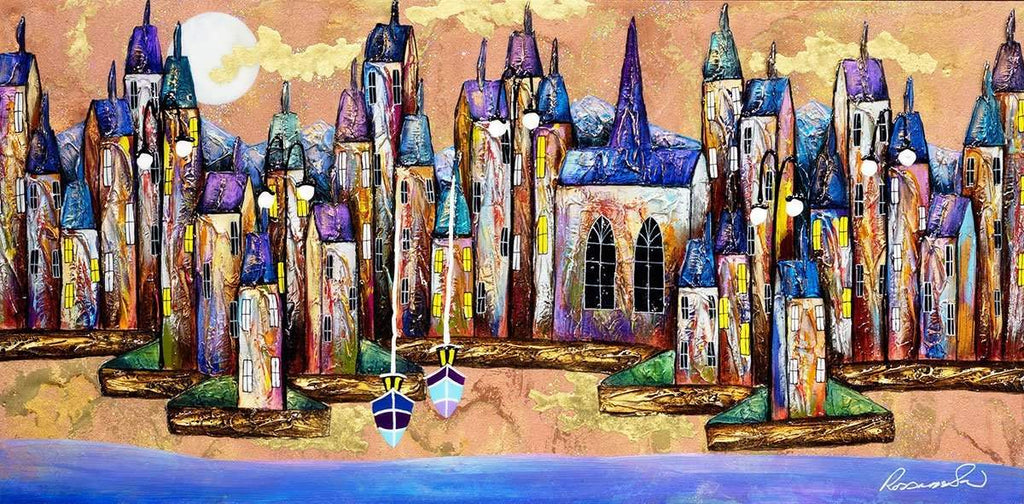 Breakwater Harbour - Original - SOLD by artist Rozanne Bell - Wyecliffe Galleries