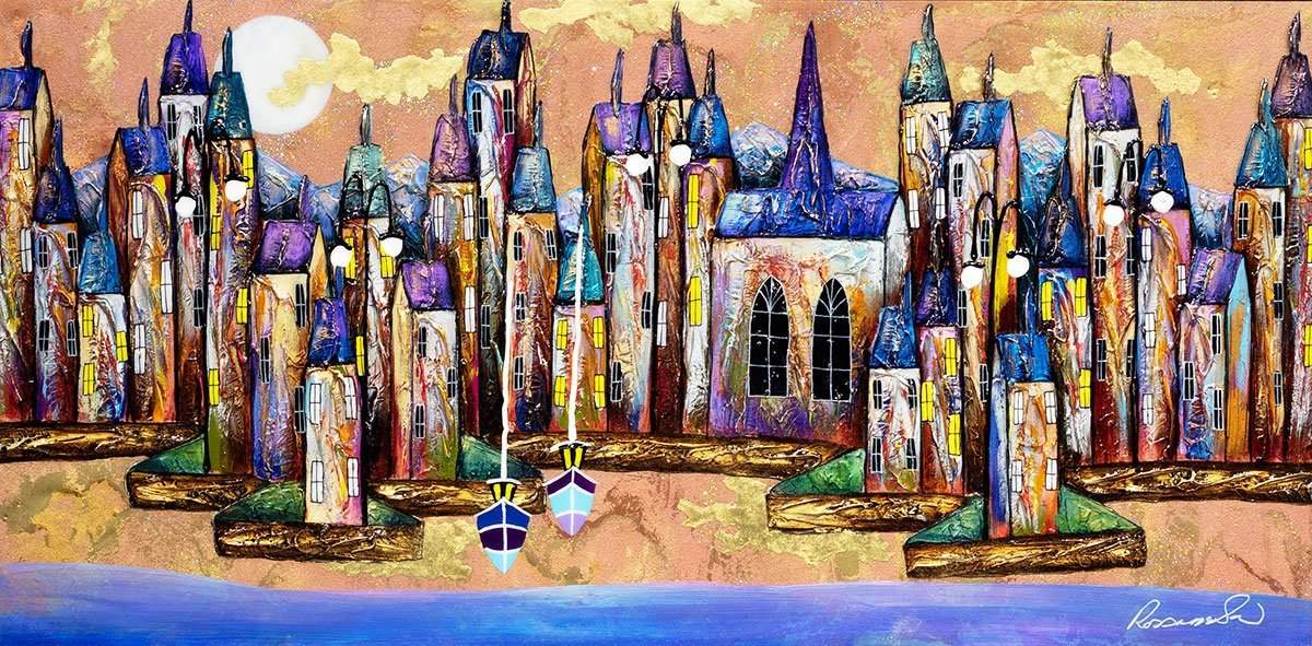 Breakwater Harbour - Original - SOLD by artist Rozanne Bell - Wyecliffe Galleries