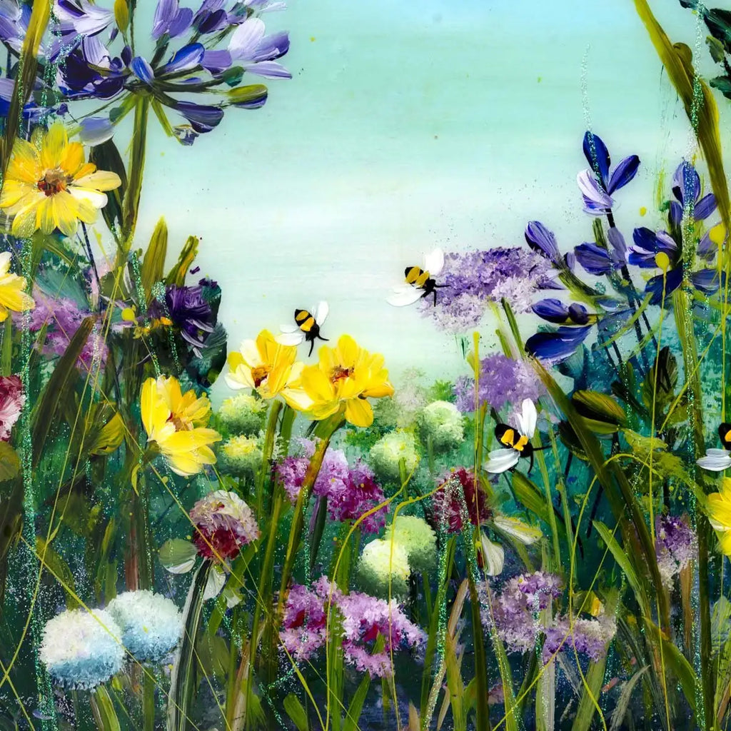 Bumble Bee Crazy - Original - SOLD by artist Rozanne Bell - Wyecliffe Galleries