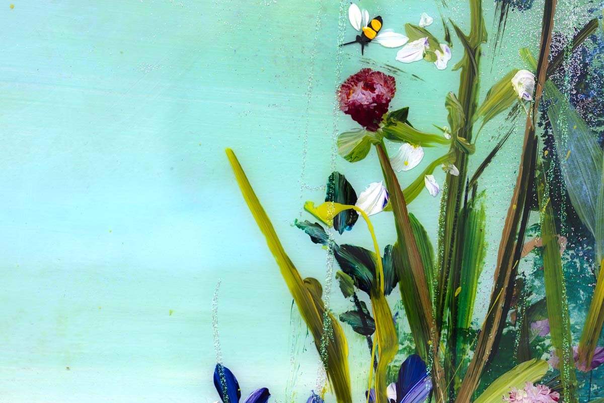 Bumble Bee Crazy - Original - SOLD by artist Rozanne Bell - Wyecliffe Galleries