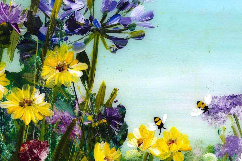 Bumble Bee Crazy - Original - SOLD by artist Rozanne Bell - Wyecliffe Galleries