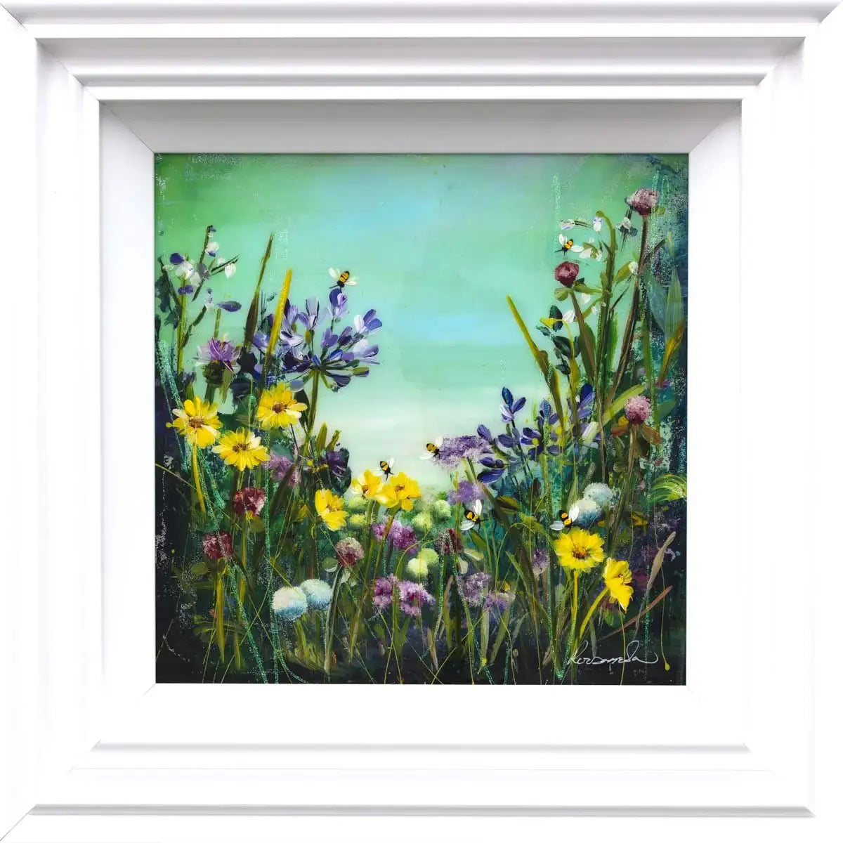 Bumble Bee Crazy - Original - SOLD by artist Rozanne Bell - Wyecliffe Galleries