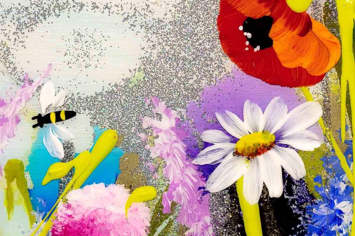 Busy Bees I - Original - SOLD by artist Rozanne Bell - Wyecliffe Galleries