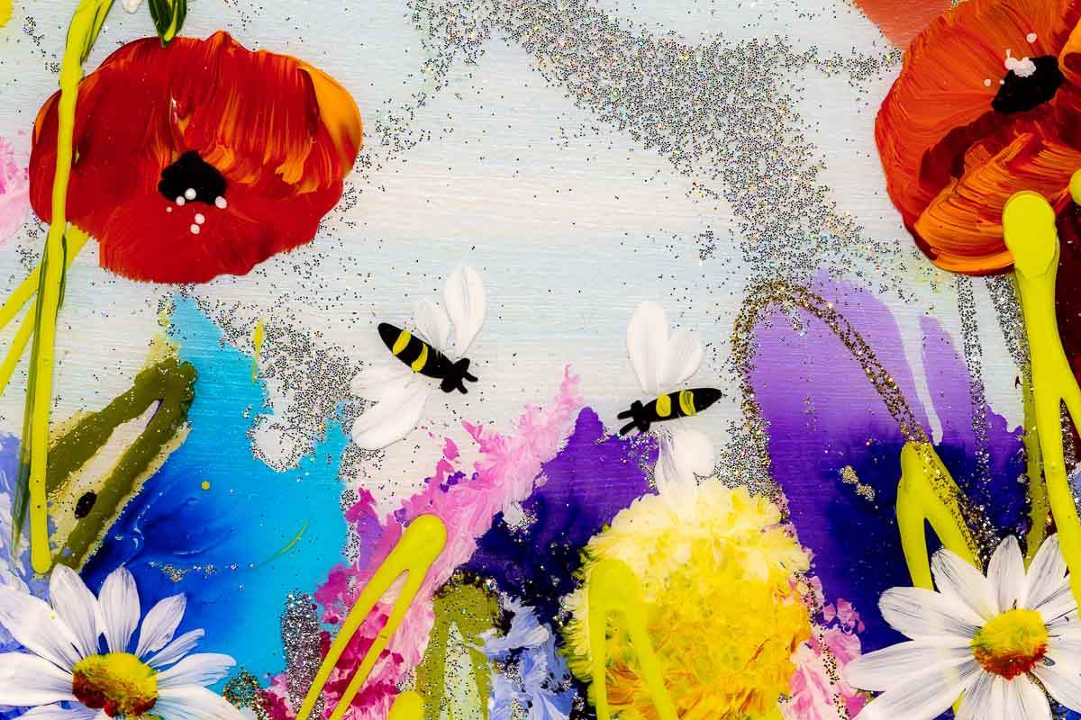 Busy Bees III - Original - SOLD by artist Rozanne Bell - Wyecliffe Galleries